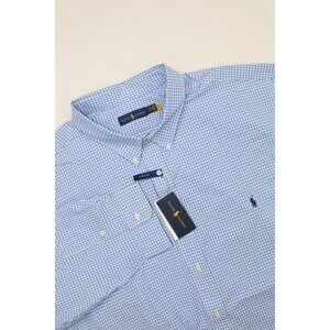 Polo Ralph Lauren Mens Core Replen Button Up Shirt Gingham Blue 5XB Stretchy